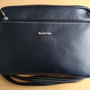 Bolso cremallera piel mediano negro EP