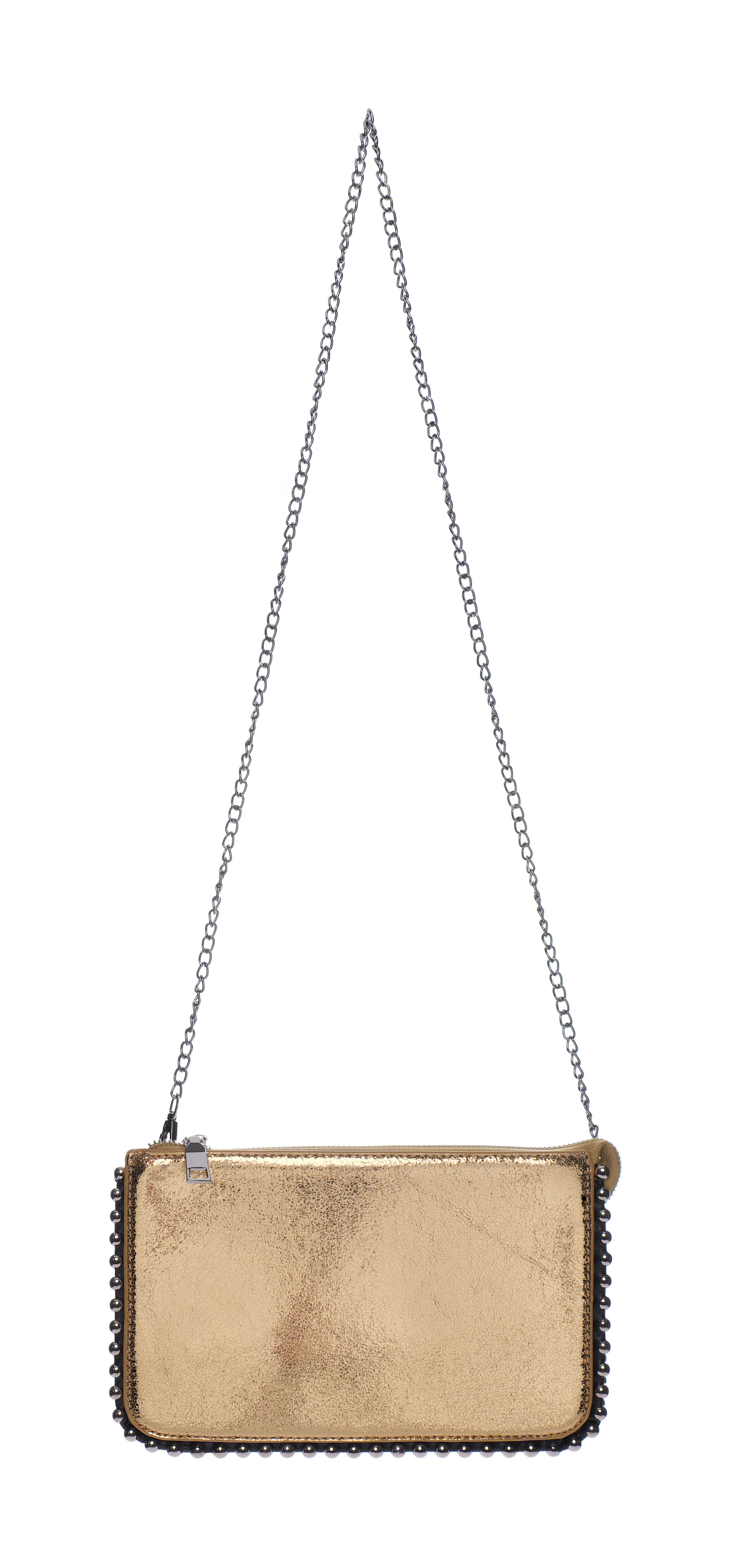Bolso de mano dorado moderno con esferas brillantes Golden Spark Mini
