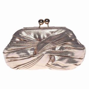 Bolso clutch dorado de fiesta con cierre kiss-lock estilo vintage