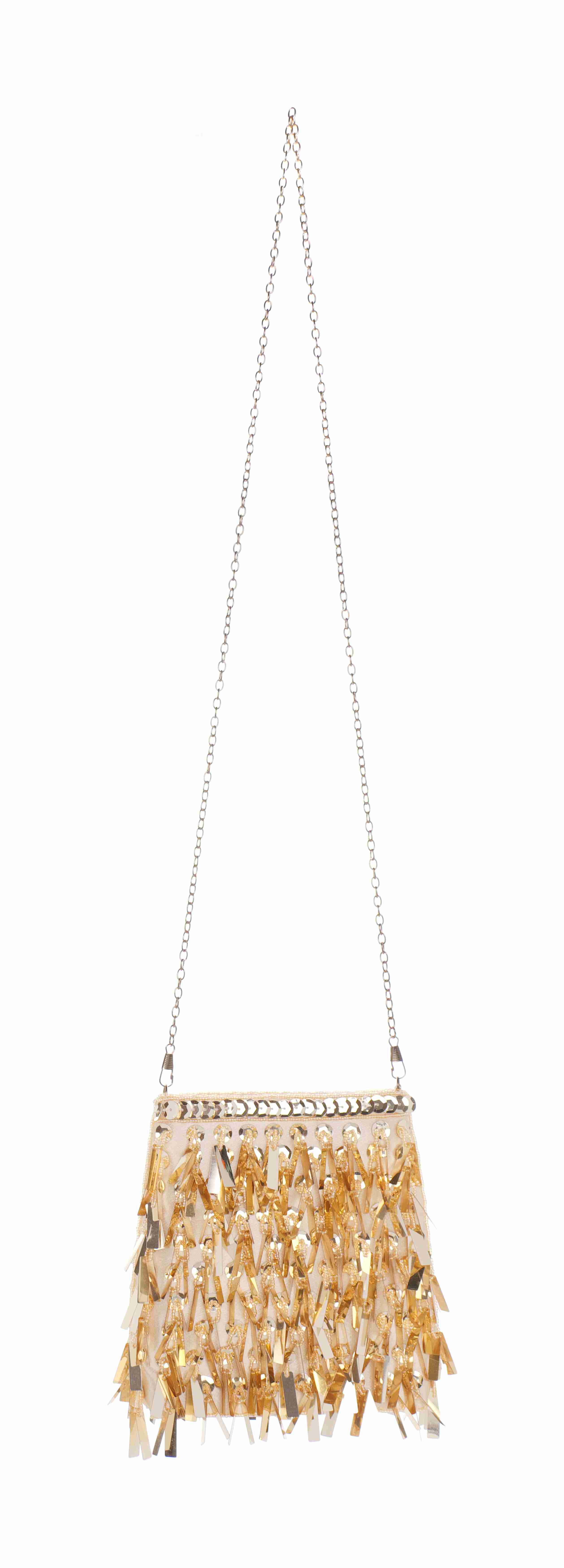 Bolso de fiesta dorado con lentejuelas brillantes y doble cadena – Golden Shine - Imagen 4
