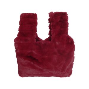 Bolso tote rojo efecto pelo suave con diseño amplio y estilo urbano